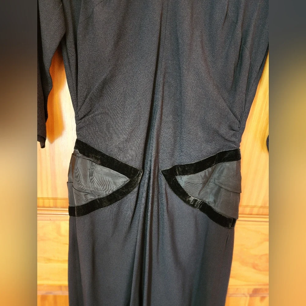 Vintage 40s/50s Frank Tisch Mr. T Dress 🖤 - Picture 4 of 11